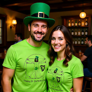 St. Patrick' Day met Iers Vitruviaans man T-shirt