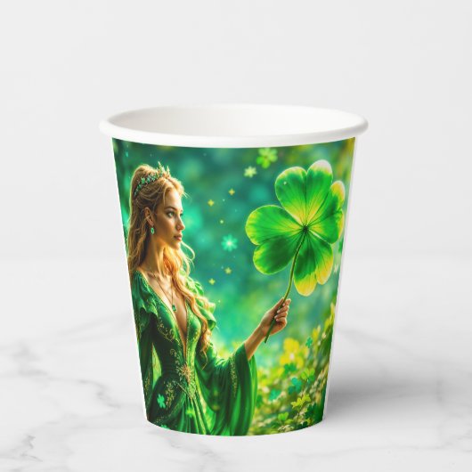 St Patrick Day mystieke prinses klaver magie Papieren Bekers (Voorkant)