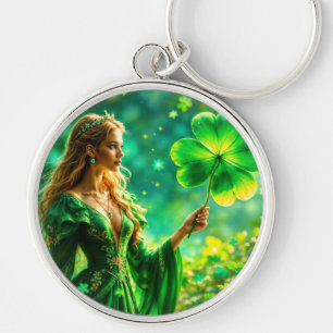 St Patrick Day mystieke prinses klaver magie Sleutelhanger