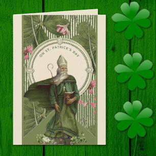 St. Patrick Day Shamrock Bishop Religious Kaart