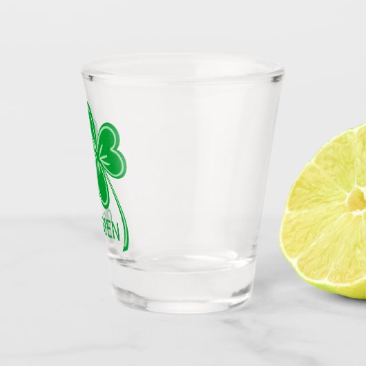 St Patrick Day Shamrock Clover gepersonaliseerd Shot Glas (Rechts)