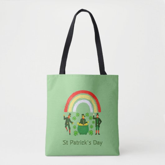 St Patrick' Day  Shamrock Regenboog St Patrick's D Tote Bag (Voorkant)