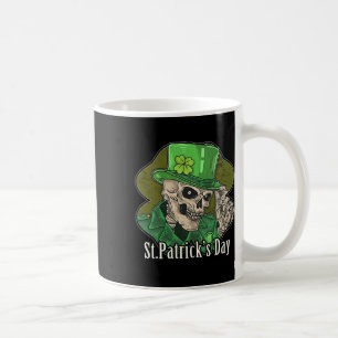 St. Patrick Day Skeleton Clover Fun Sarcastisch Koffiemok