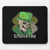 St. Patrick Day Skeleton Clover Fun Sarcastisch Muismat (Voorkant)