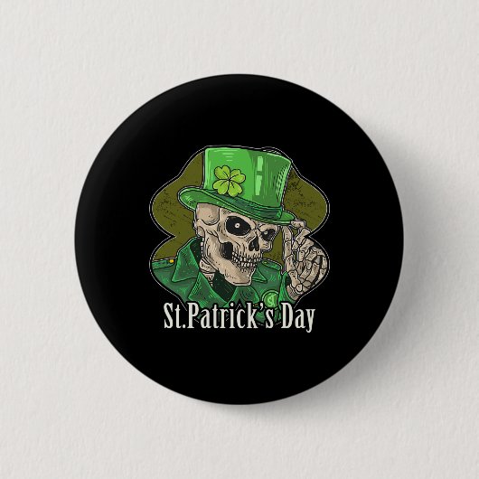St. Patrick Day Skeleton Clover Fun Sarcastisch Ronde Button 5,7 Cm (Voorkant)