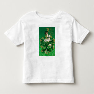 St. Patrick Day Souvenir Woman op Clover Scene Kinder Shirts
