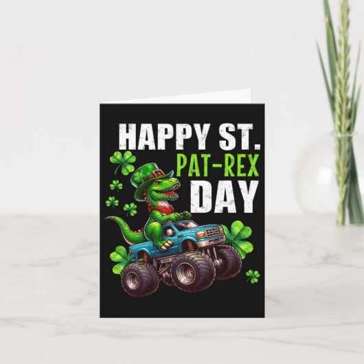 St Patrick Day T-rex Monster Truck Kaart (Voorkant)