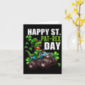 St Patrick Day T-rex Monster Truck Kaart (Gele Bloem)