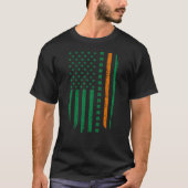St Patrick Day Thin Oranje Line Shamrock Flag T-shirt (Voorkant)