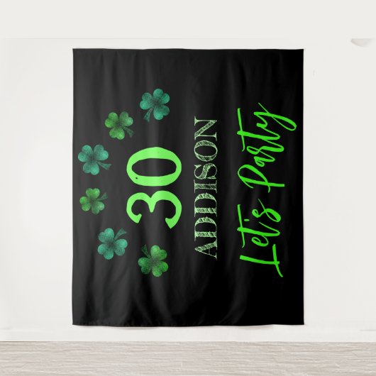 St Patrick Day Verjaardag Lets feest achtergrond Wandkleed (Voorkant)