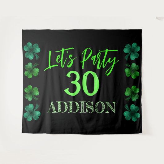 St Patrick Day Verjaardag Lets feest achtergrond Wandkleed (Voorkant (horizontaal))