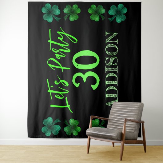 St Patrick Day Verjaardag Lets feest achtergrond Wandkleed (In situ)