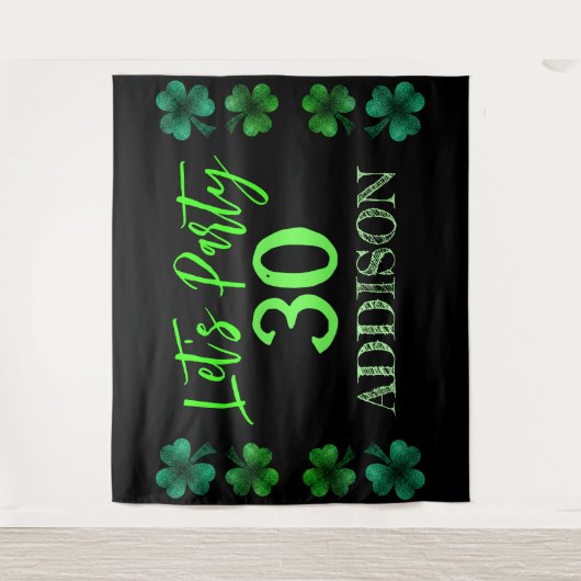 St Patrick Day Verjaardag Lets feest achtergrond Wandkleed (Voorkant)