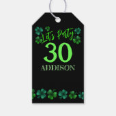 St Patrick Day Verjaardag Lets party shamrock Cadeaulabel (Voorkant)