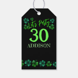 St Patrick Day Verjaardag Lets party shamrock Cadeaulabel