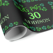 St Patrick Day Verjaardag Lets party shamrock Cadeaupapier (Rol Hoek)
