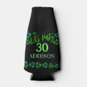 St Patrick Day Verjaardag Lets party shamrock Flesjeskoeler (Voorkant)