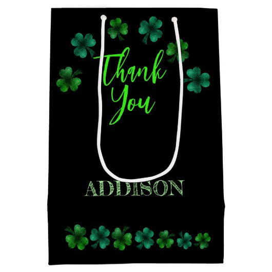 St Patrick Day Verjaardag Lets party shamrock Medium Cadeauzakje (Achterkant)