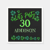 St Patrick Day Verjaardag Lets party shamrock Servet (Voorkant)
