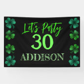 St Patrick Day Verjaardag Lets party shamrock Spandoek (Horizontaal)