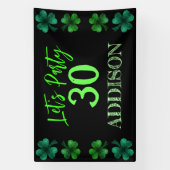 St Patrick Day Verjaardag Lets party shamrock Spandoek (Verticaal)