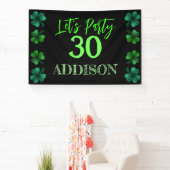 St Patrick Day Verjaardag Lets party shamrock Spandoek (Insitu)