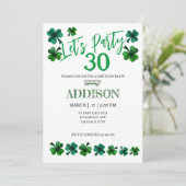 St Patrick Day Verjaardag Lets party shamrock volw Kaart (Staand voorkant)