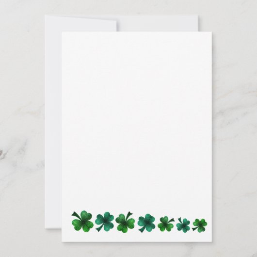 St Patrick Day Verjaardag Lets party shamrock volw Kaart (Achterkant)