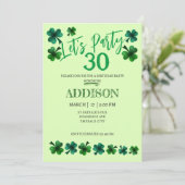 St Patrick Day Verjaardag Lets party shamrock volw Kaart (Staand voorkant)