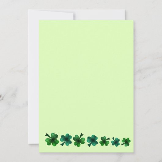 St Patrick Day Verjaardag Lets party shamrock volw Kaart (Achterkant)