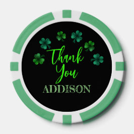 St Patrick Day Verjaardagsfeest shamrock Dank u Poker Chips