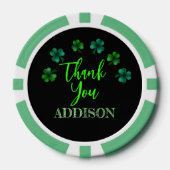 St Patrick Day Verjaardagsfeest shamrock Dank u Poker Chips (Voorkant)