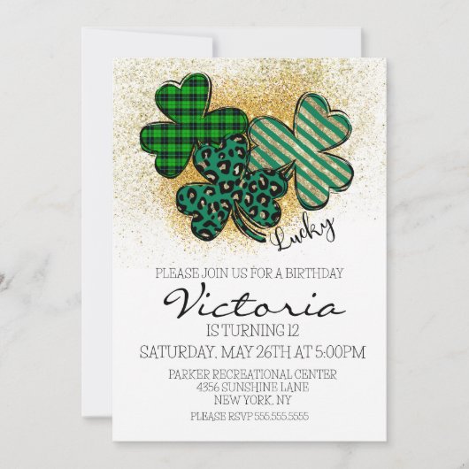 St Patrick Day verjaardagsfeestje Kaart (Voorkant)