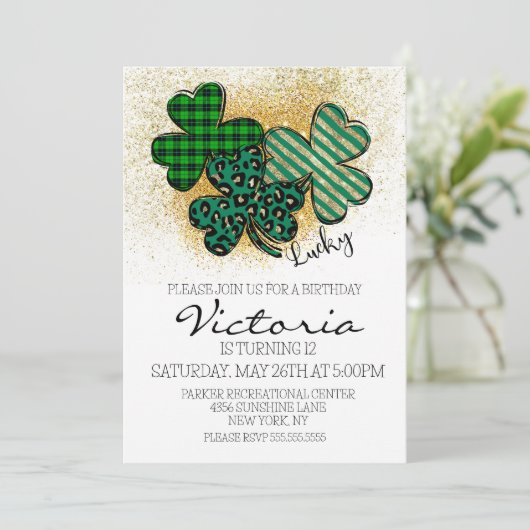 St Patrick Day verjaardagsfeestje Kaart (Staand voorkant)