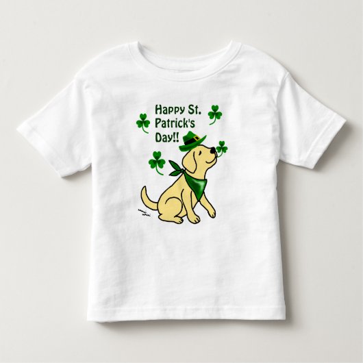 St. Patrick Day Yellow Labrador Kinder Shirts (Voorkant)