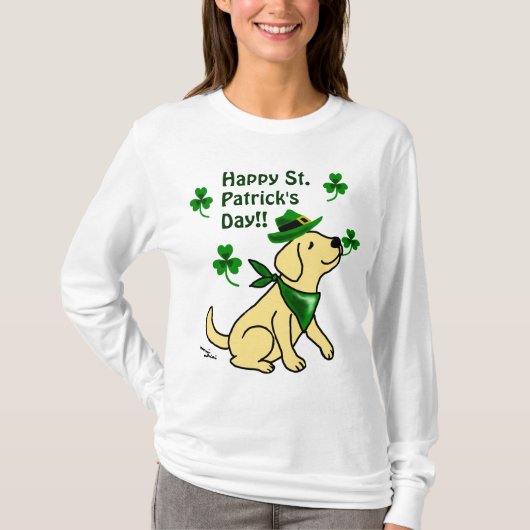 St. Patrick Day Yellow Labrador T-shirt (Voorkant)