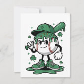 St Patrick Days Honkbal Lucky Shamrock Feestdagenkaart (Voorkant)