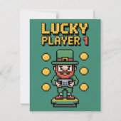 St Patrick Days Lucky Gamer Player Feestdagenkaart (Voorkant)