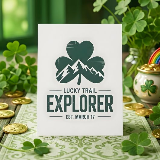 St Patrick Days Mountain Trail Lucky Feestdagenkaart
