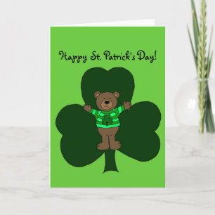 St. Patrick de Dag dragen en de klaverkaart Kaart