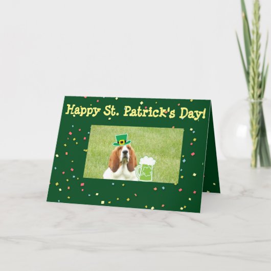 "St. Patrick de Kaart van de Dag" met Basset Hound (Voorkant)