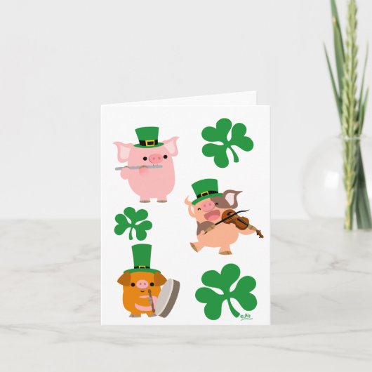 St Patrick de kleine musici van de Dag notecard Kaart (Voorkant)