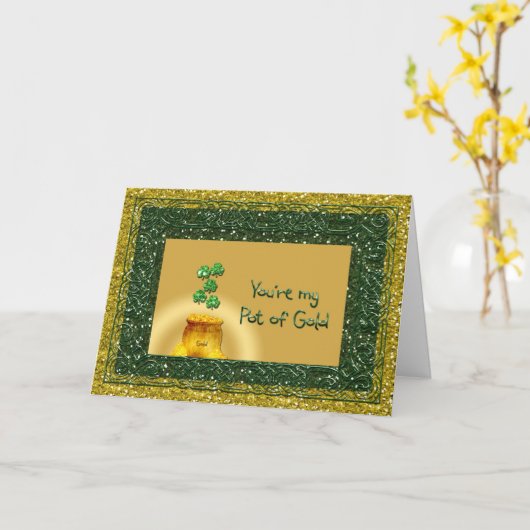 St. Patrick de Pot van de Dag van Goud - de Kaart (Gele Bloem)