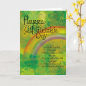 St. Patrick de Regenboog van de Klaver van de Dag Kaart (Gele Bloem)