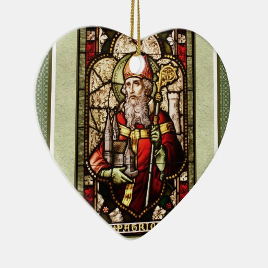 St. Patrick Digital Art Ceramic Heart Ornament (Rechts)