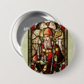 St. Patrick Digital Art Round Button Pin (Voorkant /achterkant)