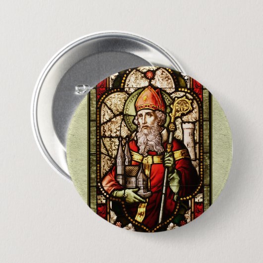 St. Patrick Digital Art Round Button Pin (Voorkant /achterkant)