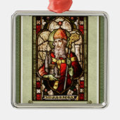 St. Patrick Digital Art Square Silver Ornament (Voorkant)