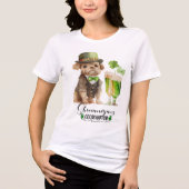 St Patrick Dog in Derby Green Beer Shenanigans Tri-Blend Shirt (Voorkant)