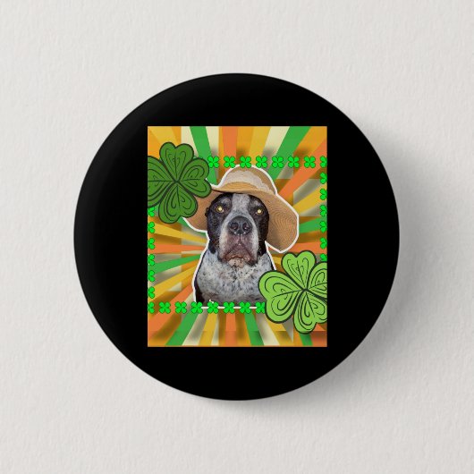 St. Patrick Dog Sticker Ronde Button 5,7 Cm (Voorkant)